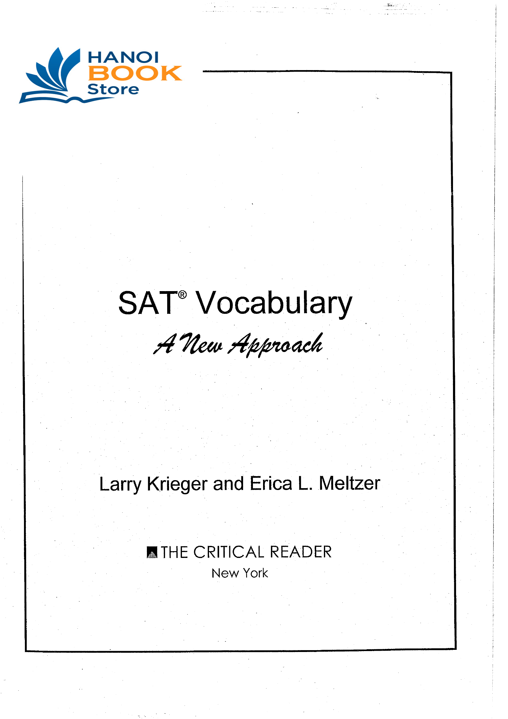 SAT VOCABULARY A NEW APPROACH (Sách đen trắng)