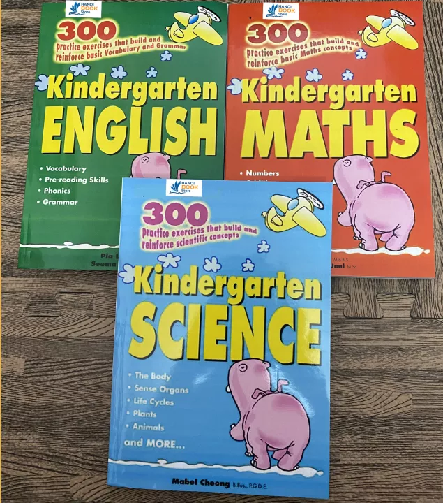 3 cuốn 300 Kindergarten - English - Maths - Science