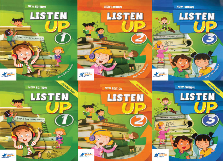 6 quyển LISTEN UP BOOK (Sách màu - Tích hơp Student book và Dictation)