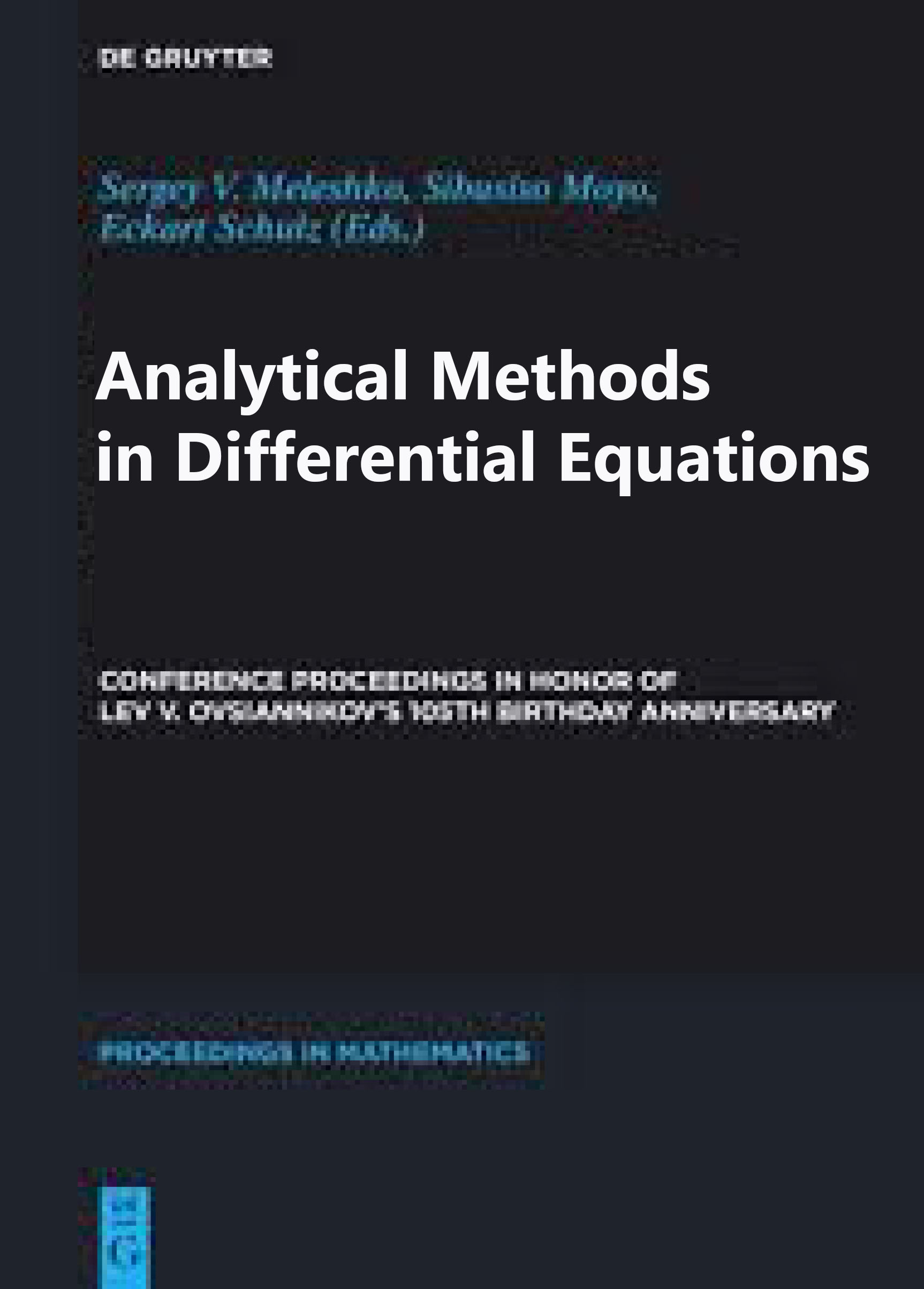 Sách Analytical Methods in Differential Equations