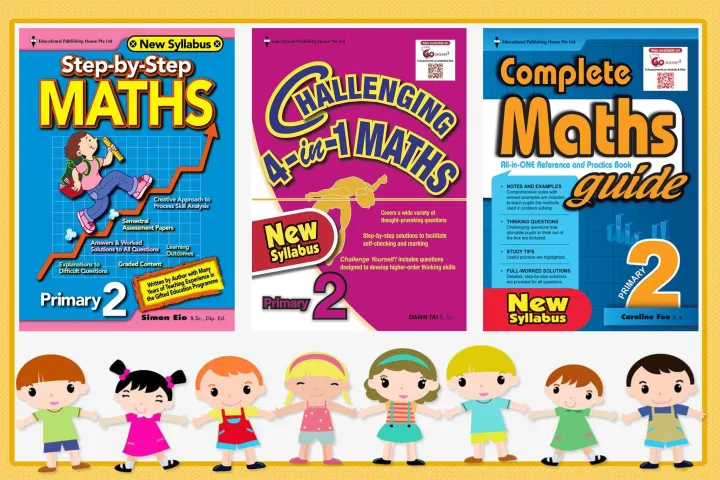 Bộ 3 Quyển - Level 2 - Complete maths, Step by step math, Challenging 4 in 1 maths (Tiểu học) - Sala Bookstore