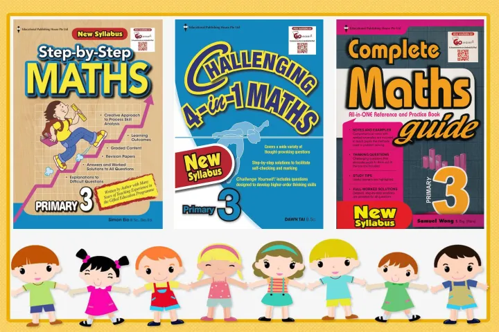 Bộ 3 Quyển - Level 3 - Complete maths, Step by step math, Challenging 4 in 1 maths (Tiểu học) - Sala Bookstore