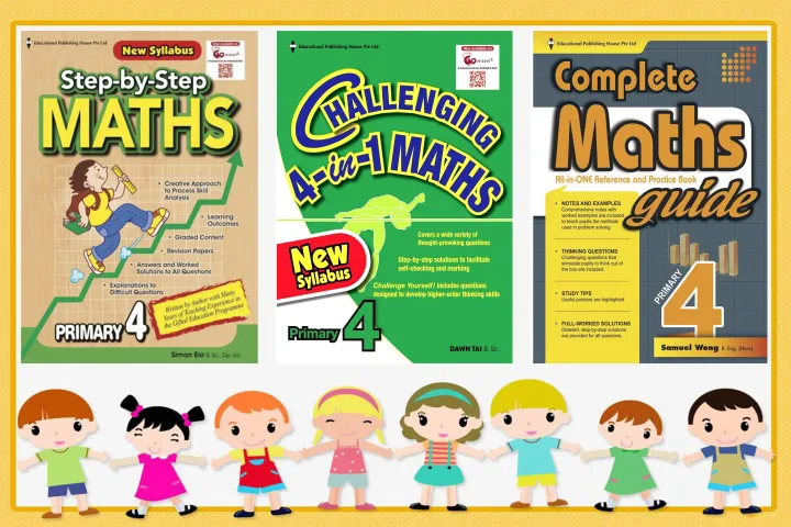 Bộ 3 Quyển - Level 4 - Complete maths, Step by step math, Challenging 4 in 1 maths (Tiểu học) - Sala Bookstore