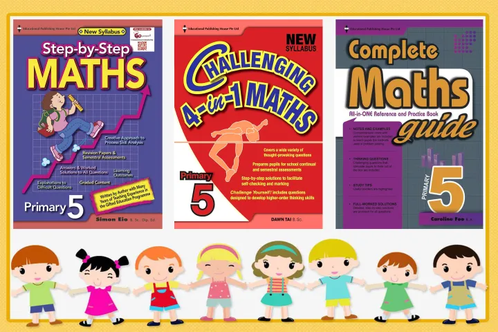 Bộ 3 Quyển - Level 5 - Complete maths, Step by step math, Challenging 4 in 1 maths (Tiểu học) - Sala Bookstore