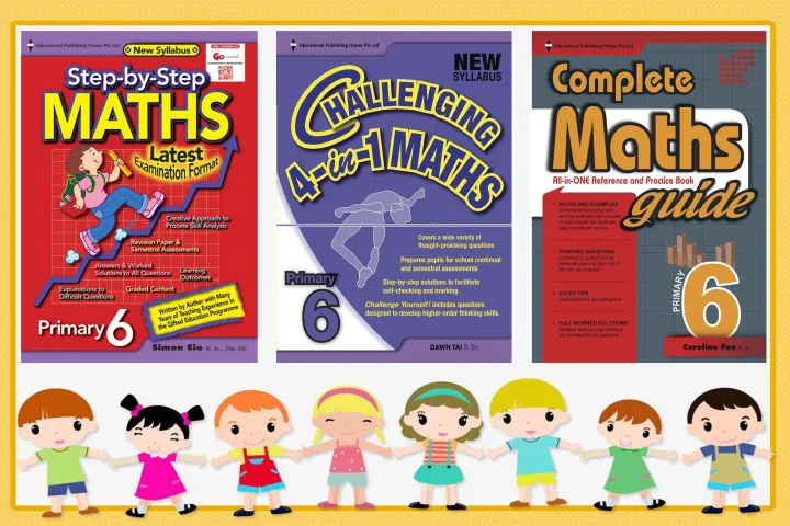 Bộ 3 Quyển - Level 6 - Complete maths, Step by step math, Challenging 4 in 1 maths (Tiểu học) - Sala Bookstore