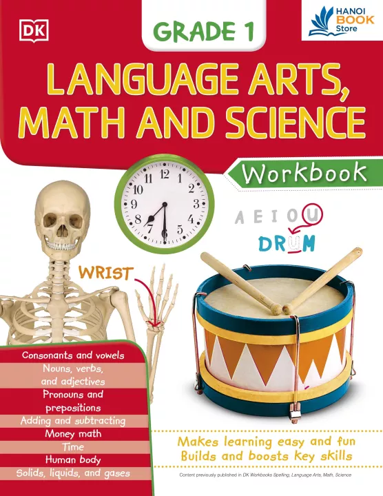 DK Workbooks Language Arts, Math and Science, Grade 1 ( sách đen trắng )