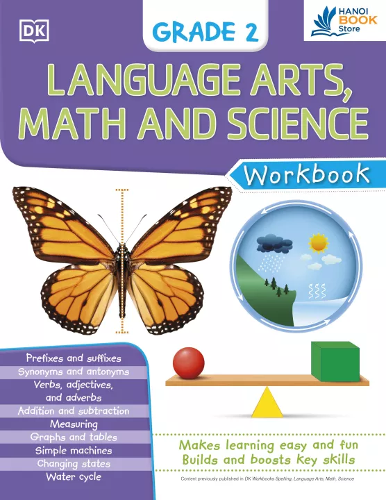 DK Workbooks Language Arts, Math and Science, Grade 2 ( sách đen trắng )