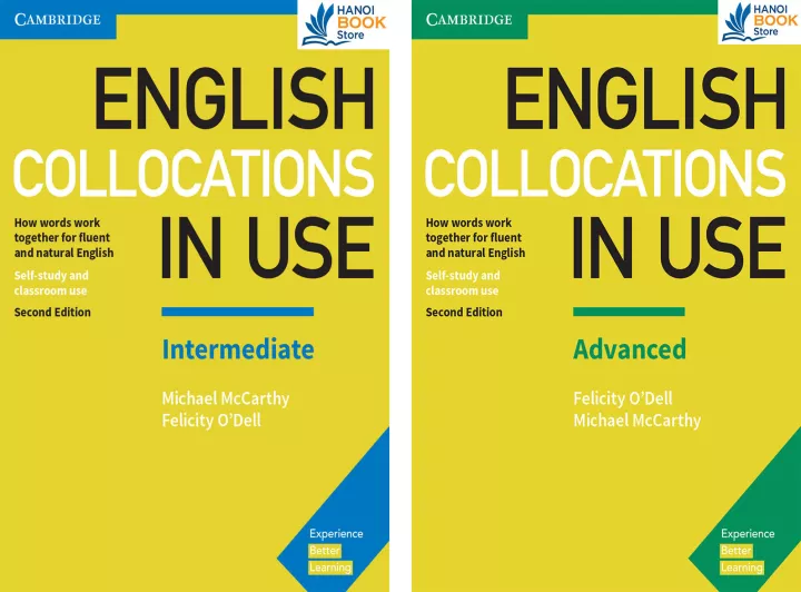 2 quyển English Collocations in Use Advanced, Intermediate Book with Answers (Sách màu+đen trắng)