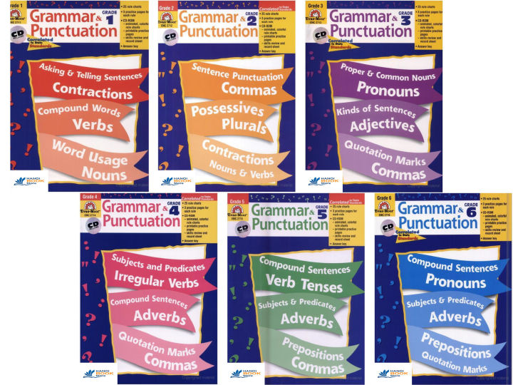 Grammar and Punctuation, Grade 1-6 (Sách đen trắng)