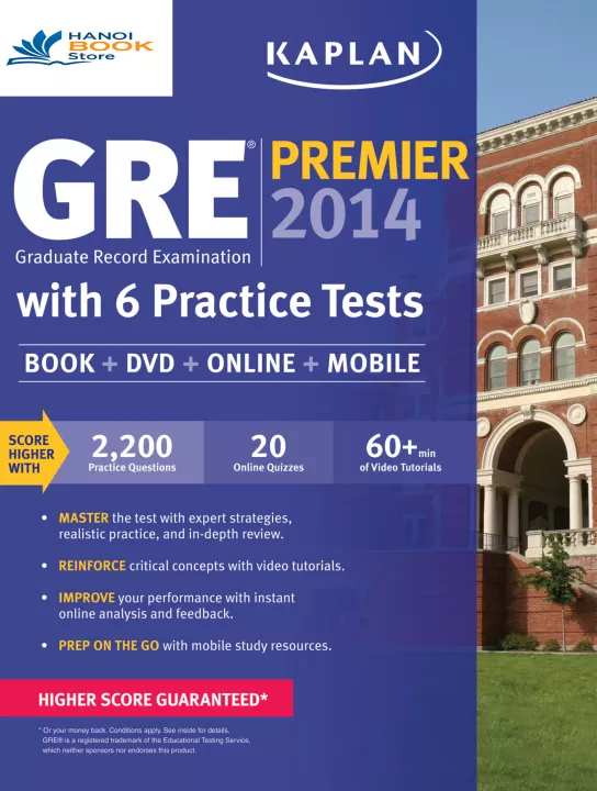 KAPLAN GRE PREMIER 2014 WITH 6 PRACTICE TESTS (Sách đen trắng)