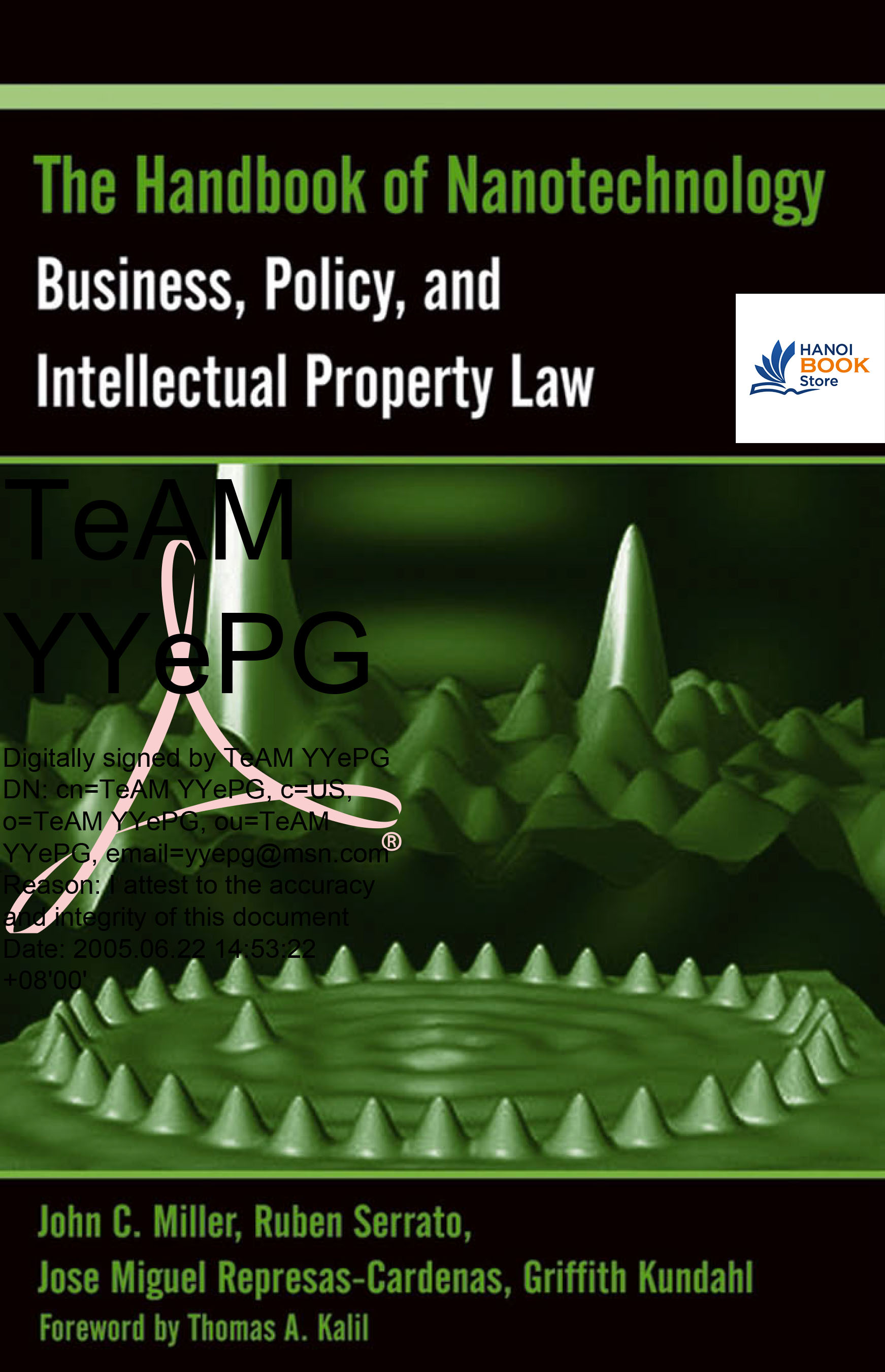 Sách The Handbook of Nanotechnology Business, Policy, and Intellectual Property Law