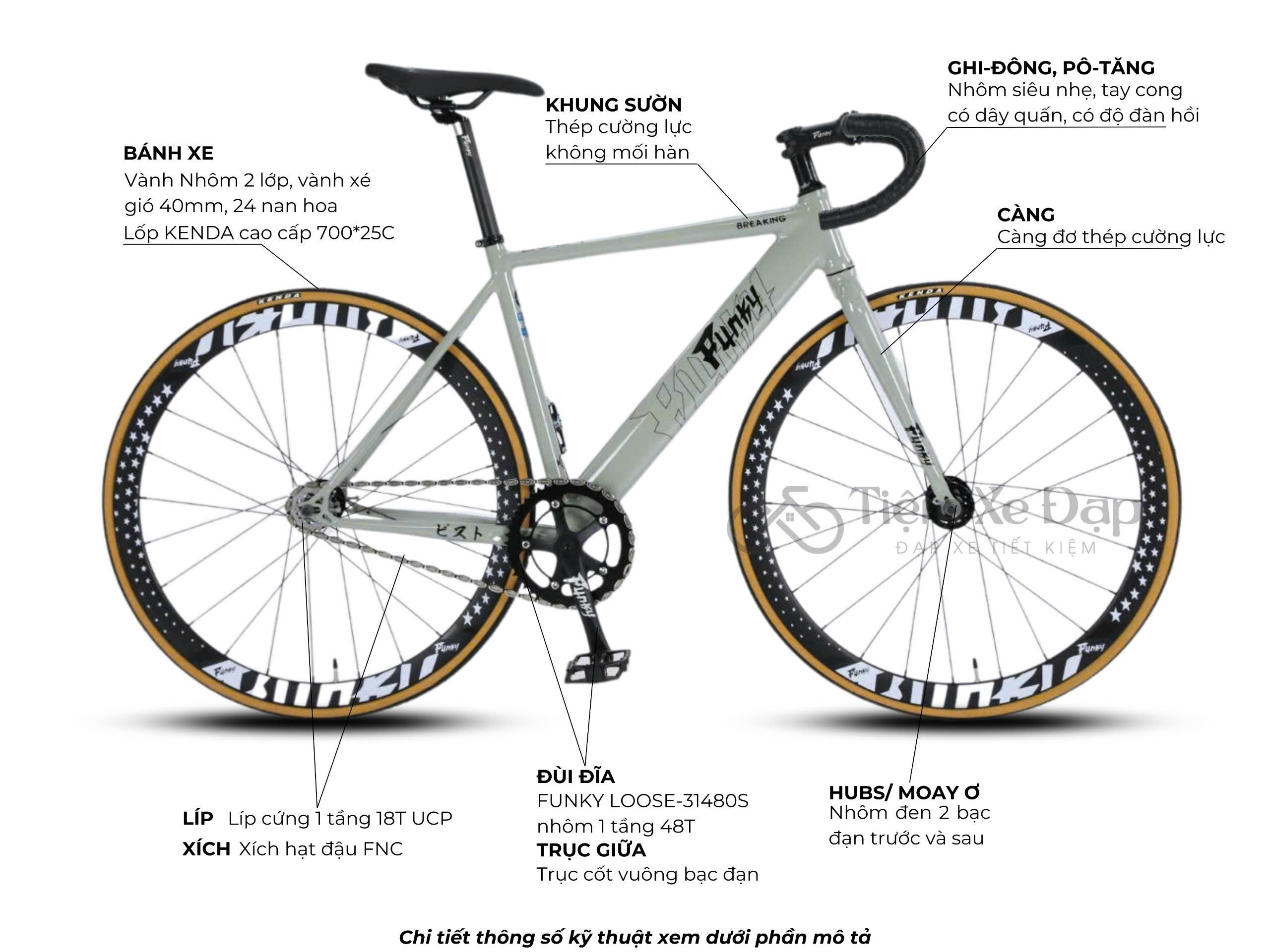 FUNKY BREAKING Xe Đạp Fixed Gear