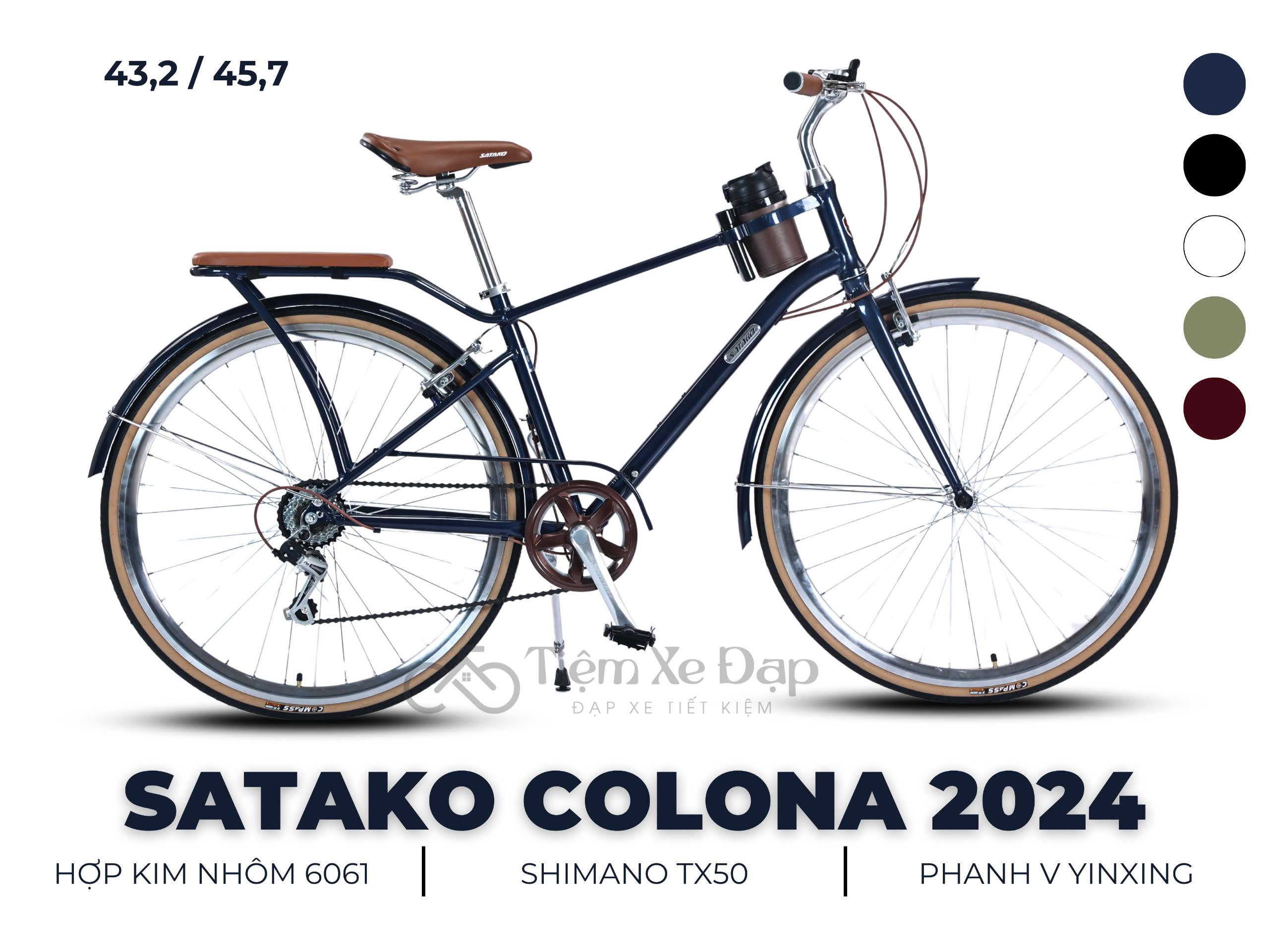 SATAKO COLONA xe đạp đường phố touring 700x32C, khung nhôm 6061, SHIMANO TOURNEY