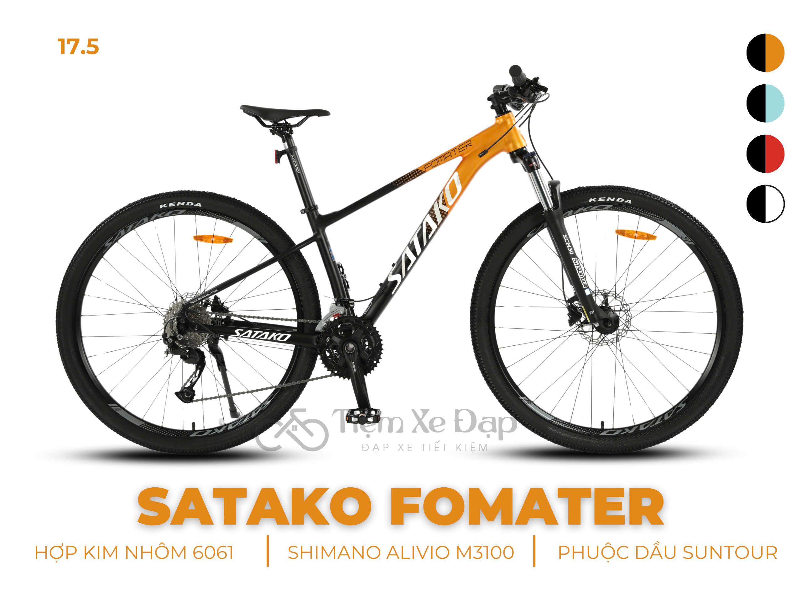 SATAKO FOMATER Xe Đạp Địa Hình MTB, Phuộc nhún dầu SUNTOUR SF20-XCM30