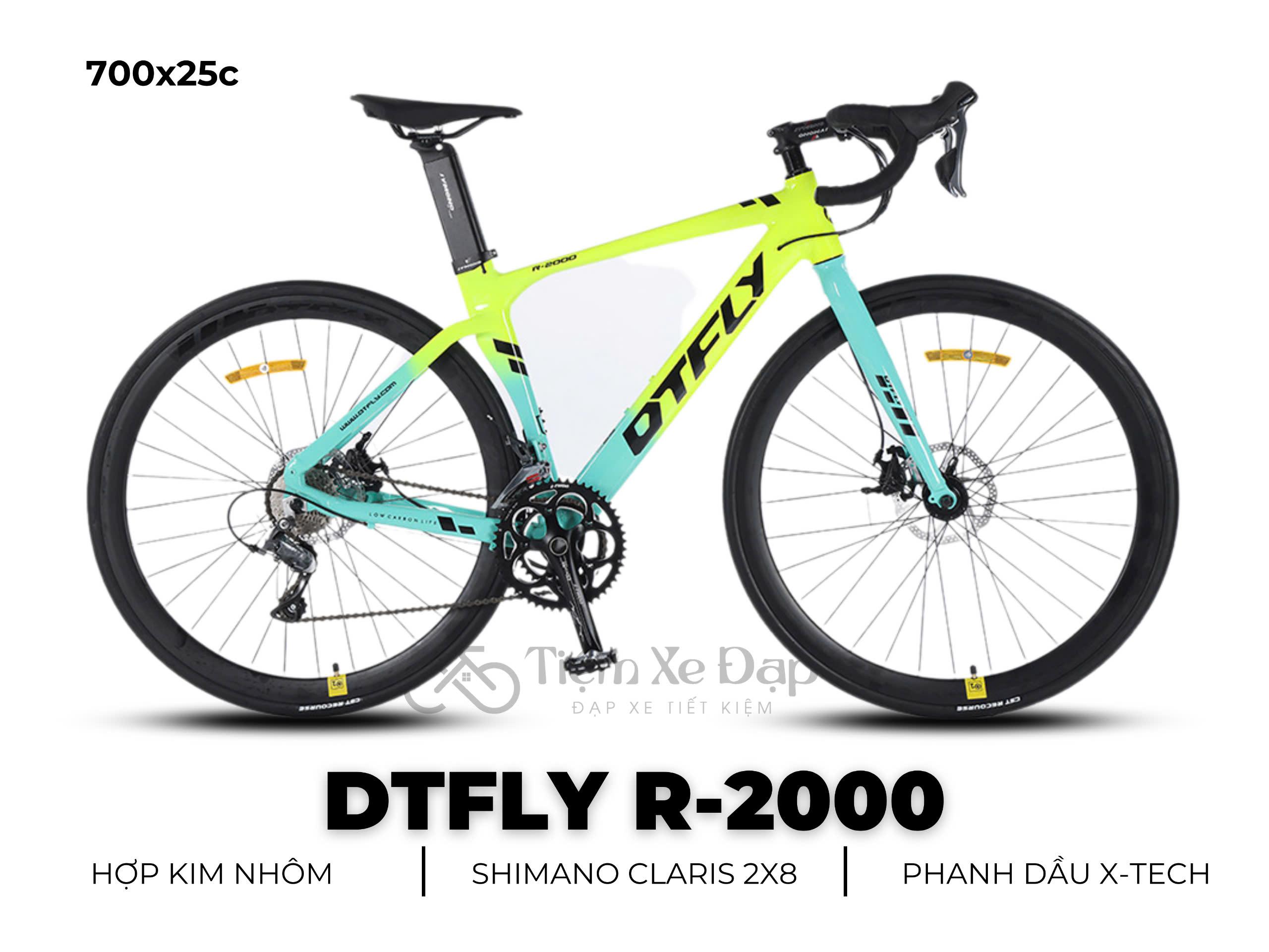 DTFLY R-2000 Xe Đạp Đua - Khung nhôm siêu nhẹ, SHIMANO CLARIS, 16 tốc độ