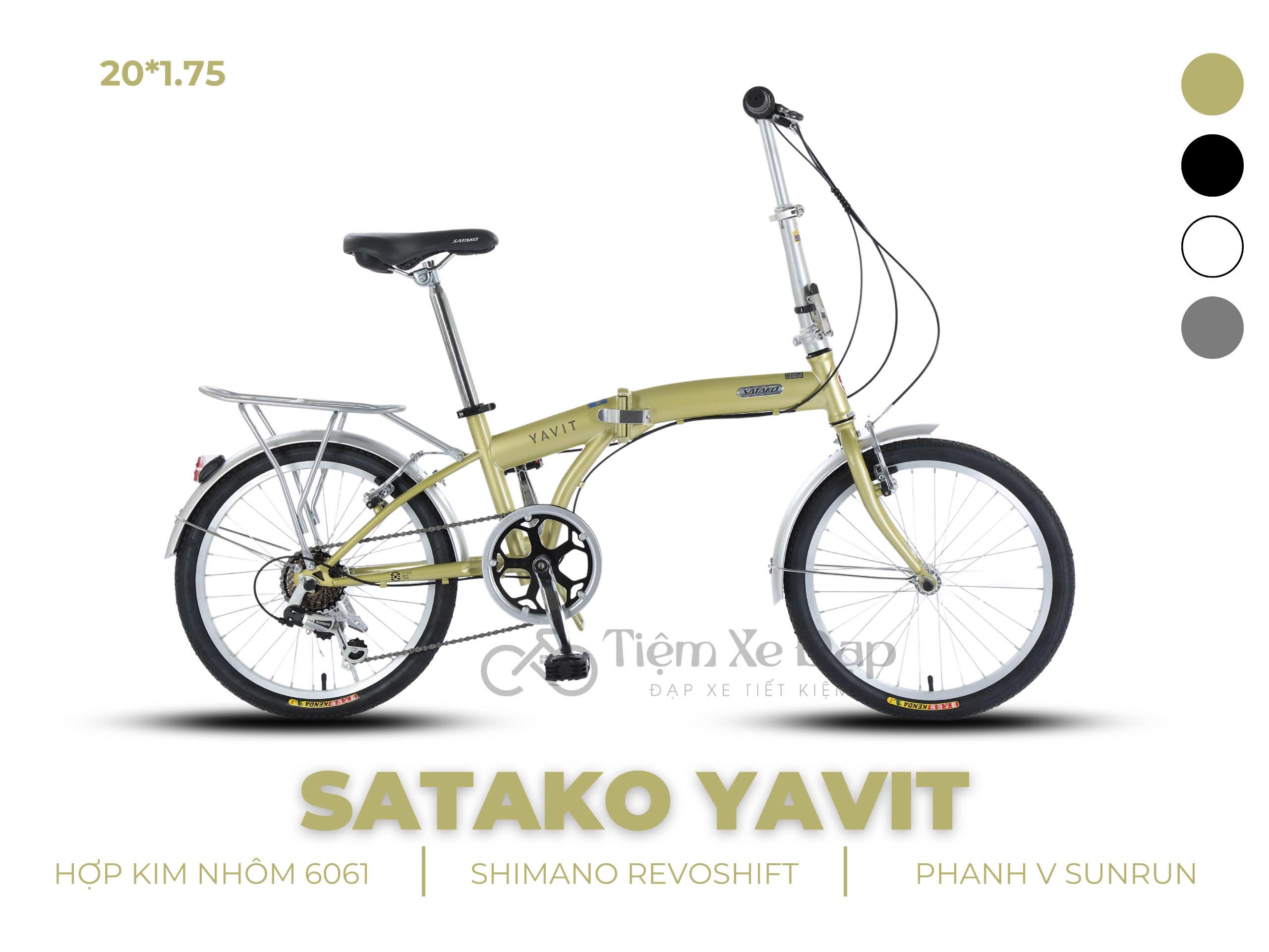 SATAKO YAVIT xe đạp khung gấp, đề SHIMANO REVOSHIFT