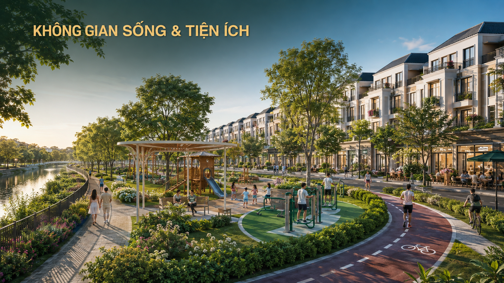 Không gian sống và tiện ích quanh nhà phố Vinhomes Saigon Park