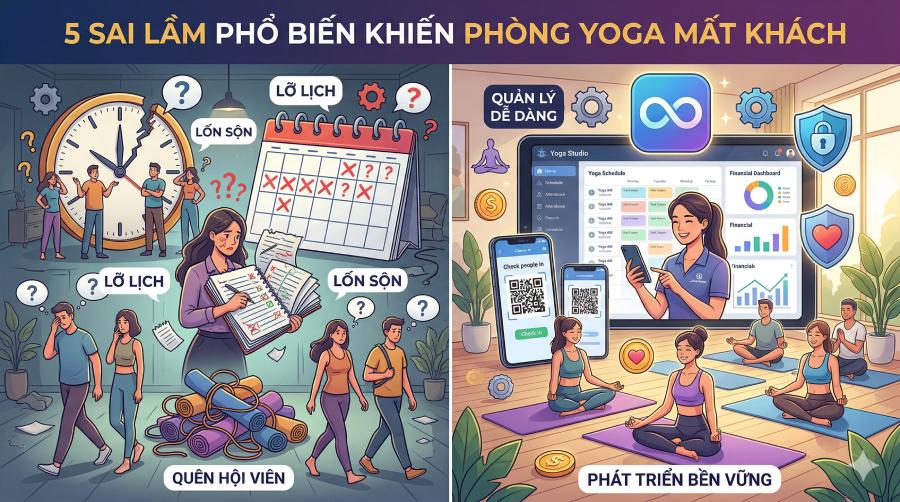 5 Sai Lầm Phổ Biến Trong Quản Lý Phòng Tập Yoga Khiến Bạn "Mất Khách" Mà Không Biết